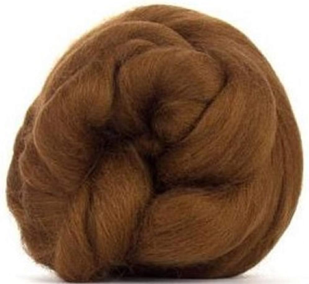 4 oz Paradise Fibers Corriedale Top Spinning Fiber (Chocolate Brown)