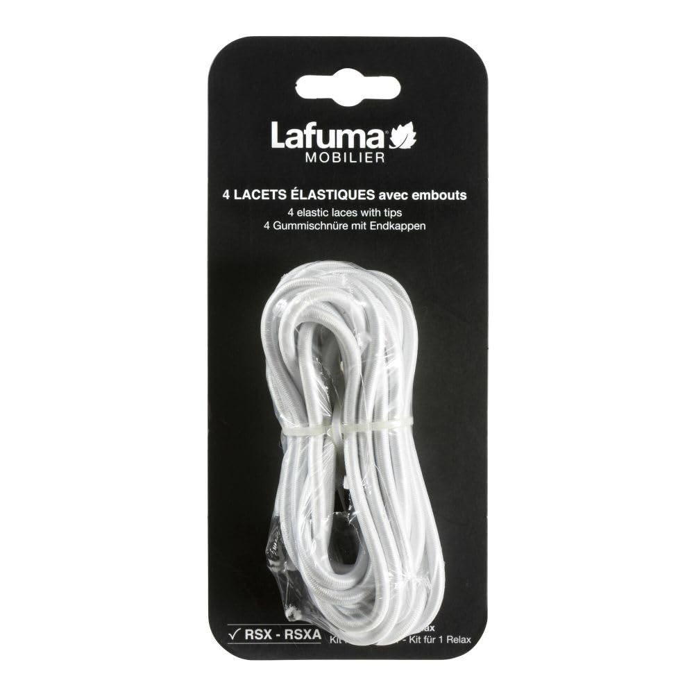 Lafuma Mobilier Elastic laces with tips for RSX/RSXA, Set of 4 laces, Color White, LFM2322-0020 (Packaging may vary) — image 1