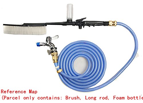 RZDEAL Car Wash Soft Brush + Fandle Switch + Foam Bottle, Multi-Purpose Car Towel Washing Machine Water Gun Accessories (White+Black) - Thumbnail 7