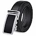 Vbiger Men's Leather Belt Sliding Buckle 35mm Ratchet Belt (Black 21) 48