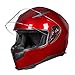 ILM Full Face Motorcycle Street Bike Helmet with Removable Winter Neck Scarf + 2 Visors DOT Model-JK313 (L, Red)