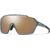 SMITH Optics Shift MAG Sunglasses &ndash; Alpine Green | Rose Gold Mirror ChromaPop Lens. Shield Lens Performance Sports Sunglasses for Running, Biking, MTB &amp; More.