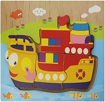 Cartoon Wooden 3D Puzzle Jigsaw Wooden Toys For Children (Cargo ship)