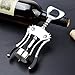 Wing Corkscrew,Ilyever Premium Wine Opener with Bottle Stopper,Multifunctional Corkscrew Wine Cork Opener Bottler Opener Remover for Home, Kitchen,Restaurant,Party and as Gift,Black