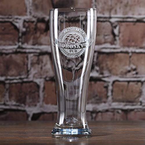Hops Craft Beer Glass Engraved (Set Of 2)