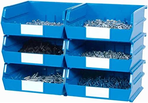 Blue 2 Piece Wall Mount Rail System Bin Storage
