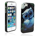 Sannysis(TM) Cute Bling Night Owl Pattern Skin Case Soft TPU Gel Cover For iPhone 5 5S 5G