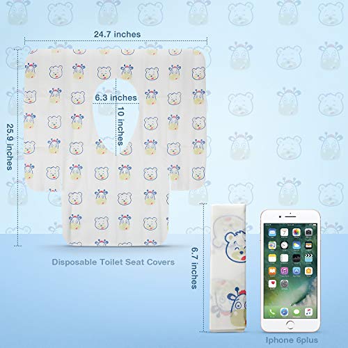 Disposable Toilet Seat Covers Extra Large 20 Packs Perfect for Adults and Kids Potty Training with Individually Wrapped Home Travel Use (Cartoon)