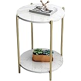 End Table Modern Round Coffee Table,Marble Wrought Iron Coffee Table Corner Table,for Environmentally Friendly Side Table for