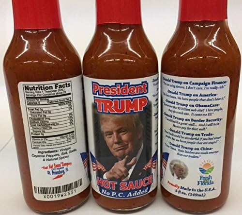 President TRUMP #3 Hot Sauce - Smiling - No P.C. Added... DONALD TRUMP Made in the U.S.A. All Natural