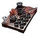 ufengkeExquisite Ceramic Porcelain Kungfu Tea Cup Set with Lid and Wooden Tea Tray-E