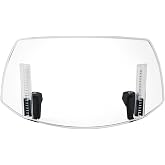 PACEWALKER Universal Motorcycle Windshield Extension Motorcycle Wind Deflector Adjustable Clip-on Windscreen Visor Fit for Most Motorcycle Scooter Dirt Bikes (Transparent)