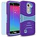 LG K7 / Tribute 5 Case, INNOVAA Turbulent Armor Case W/ Free Screen Protector & Touch Screen Stylus Pen - Light Blue/Purple
