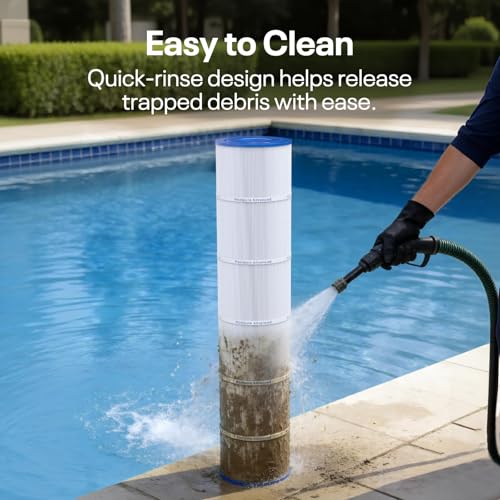 POOLPURE CCP520 Pool Filter Replaces Pentair Clean and Clear Plus 520, CCP520, R173578, 178585, PCC130, Ultral-A7, Unicel C-7472, Filbur FC-1978, FC-6475, 817-0131, L x OD: 32 1/16"x7"
