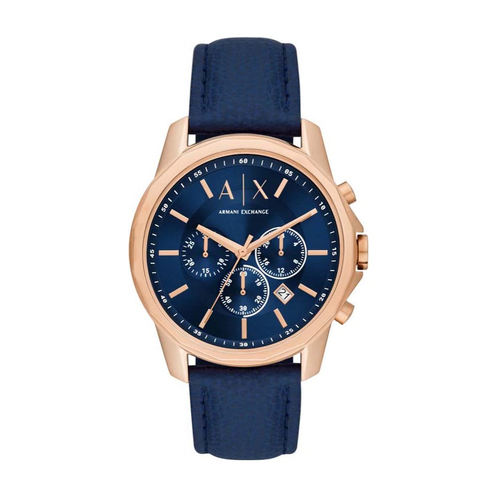 Armani Exchange Watch For Men, Chronograph Movement and 44mm Case Size with Stainless steel, Leather or Silicone strap