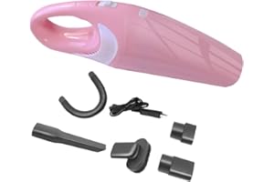 Wakauto Handheld Vacuum Cordless Vacuum Cleaner USB Charging Dirt Collector Mini Handheld Dust Cleaner Wet Dry Dual Use for Keyboard Car Computer (Pink)