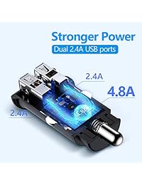 TORRAS Cargador de coche de metal, ajuste a ras 4,8 A, de aluminio rápido, adaptador de alimentación de una sola pieza compatible con iPhone Xs Xs Max XR X 8 7 Plus 6 5 y todos los dispositivos USB de 5 V