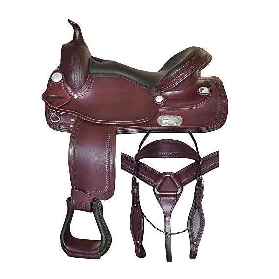 COMFYTACK-16-Western-Leather-Horse-Tree-Saddle-Trail-Pleasure-Endurance-TACK-Set-Mahogany