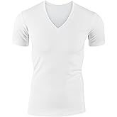 Calida Men's Evolution Pima Cotton V-Neck T-Shirt, 14317, White, L