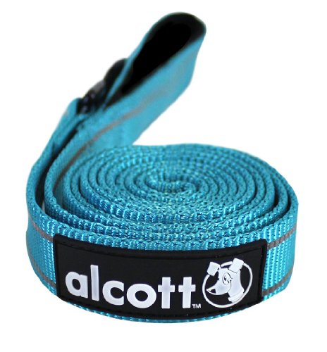 alcott Adventure Dog Leash with Reflective Stitching & Neoprene Padded Handle, Large, Blue