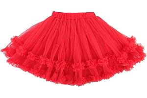 GroYolan Girls Tutu Skirt Soft Fluffy 3 Layered Tulle Ruffle Skirt for Toddler Baby Kids Dance Party Costumes 1-10 Years