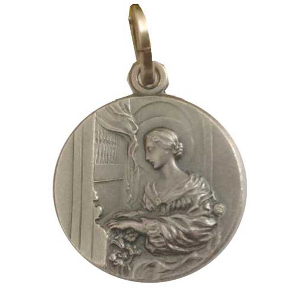 925 Sterling Silver " Saint Cecily " Medal - Protector of Singers and Music
