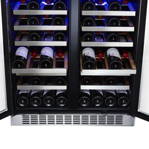 EdgeStar CWR5631FD 30-Inch 56 Bottle Built-In Dual Zone French Door Wine Cooler - Thumbnail 7