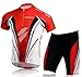 Men's Cycling Jersey Padding Shorts Suit Bicycle Outfit Uniforms Team Club Bike Gear Biking Shirt US L US Red