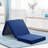 Olee Sleep  Tri-Folding Memory Foam Topper, 4' H, Blue
