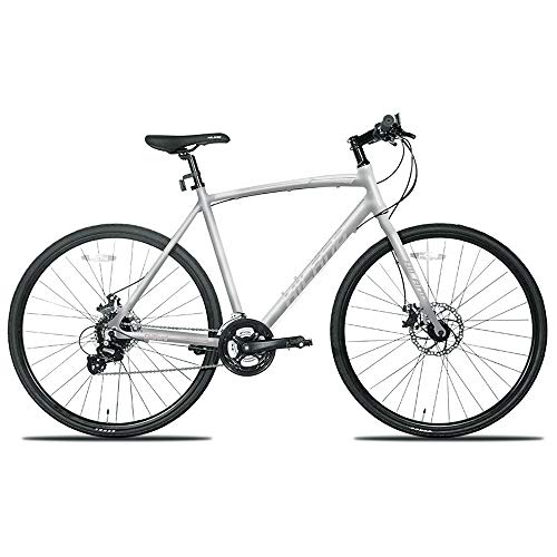 Hiland Road Hybrid Bike for Men Urban City Commuter Bicycle Silver S