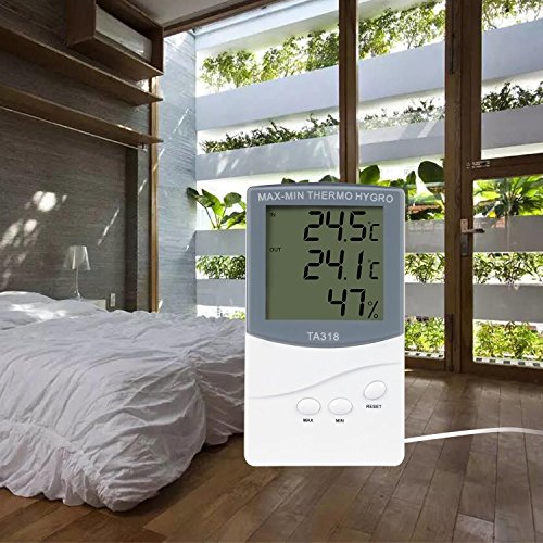 TeqHome Hygrometer Thermometer Digital Indoor/Outdoor Humidity Monitor