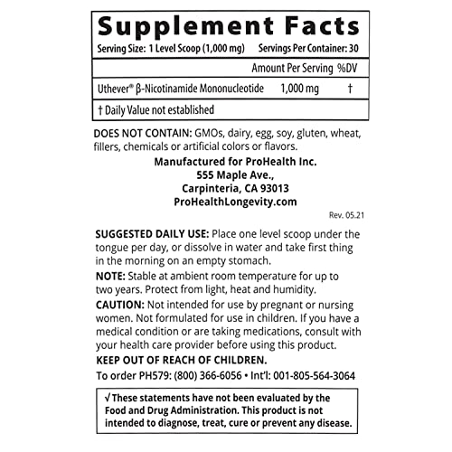 ProHealth Longevity Micronized NMN Pro Powder 30 Grams Uthever Brand