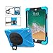 iPad 6th Generation Case for Kids 2018 | TSQ iPad Cover 5th Generation 9.7 2017 Rugged Corner Protection | Shockproof Silicone Rubber Case w/ 360 Degree Rotation Stand, Hand/Shoulder Strap | SkyBlue