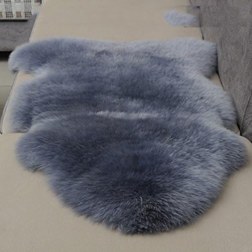 Faux Fur Rug and Sheepskin Rug, Fluffy Sheepskin Carpet ,Soft Faux Sheepskin Chair Cover Seat Pad Used As An Area Rug in Bedroom, Living Room or Across Your Armchair or Couch(Gray)