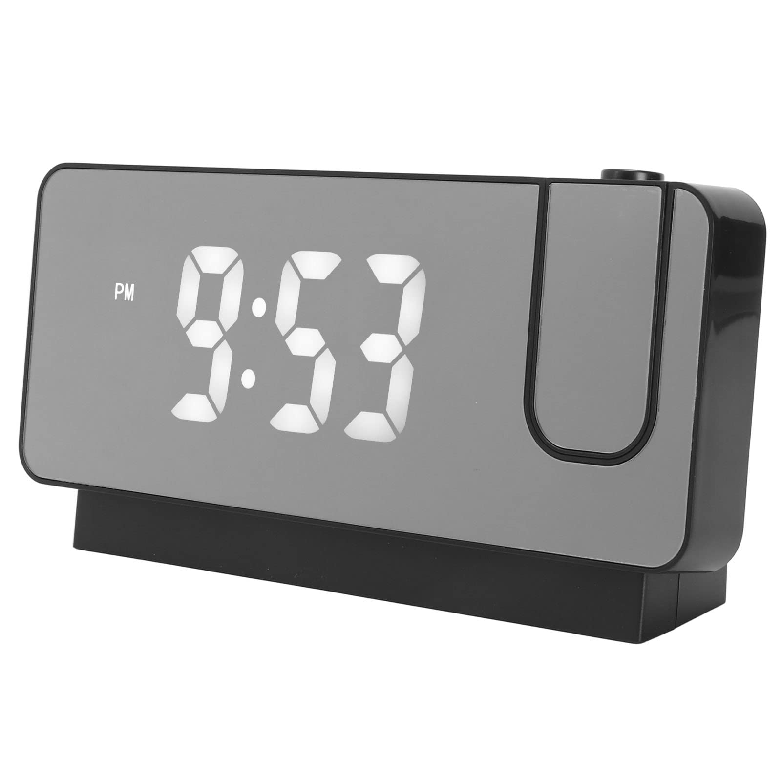 Projection Alarm Clock, HD LED Alarm Clock with Projection on Ceiling Wall Digital Alarm Clock with 180° Rotatable Projector, Snooze, Temperature, Bedside Clock for Heavy Sleeper (Black)