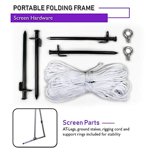 Akia Screens Projector Screen with Stand 145 inch Outdoor Fast Folding Portable 16:9, 8K 4K Ultra HD 3D Indoor Movie Theater Adjustable Height Foldable 145” Projection Screen Bag Included AK-OS145H - Thumbnail 5