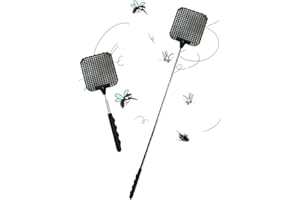 Plastic Telescopic Fly Swatter, Stainless Steel Telescopic Rod Bezel, Mosquito Swatter, Suitable for Indoor/Outdoor/Classroom