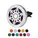 HOUSWEETY Car Air Freshener Aromatherapy Essential Oil Diffuser - Snowflake Stainless Steel Locket,11 Refill Pads