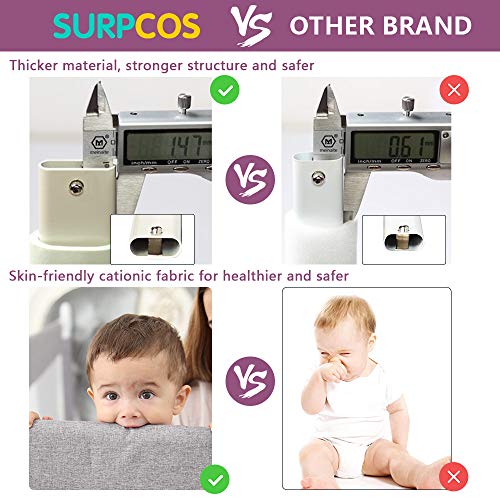 SURPCOS Bed Rails for Toddlers - 60" 70" 80" Extra Long Baby Bed Rail Guard for Kids Twin, Double, Full Size Queen & King Mattress (Gray) (1Side: 76''(L) X30''(H))