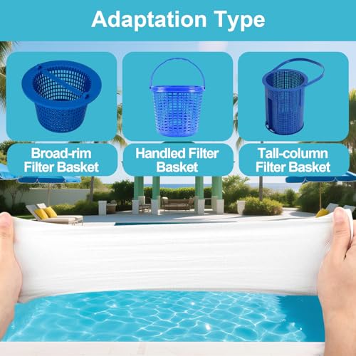 Zutflap 20 Pièce Filtre Skimmer Piscine Chaussettes Skimmer Piscine Panier pour Attraper Les Feuilles Cheveux Pool Skimmer Socks Nylon Élastique pour Aquarium Pool Exterieur Fontaine
