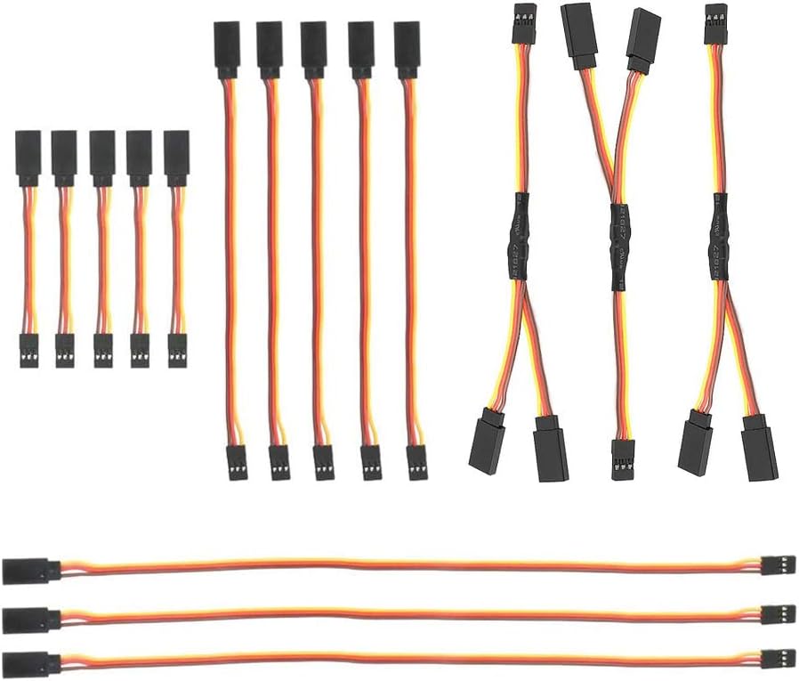 YIXISI 16 PCS JR Style Servo Extension, Servo Cables, 3-Pin Extension Cable 22AWG 60 Cores Wire