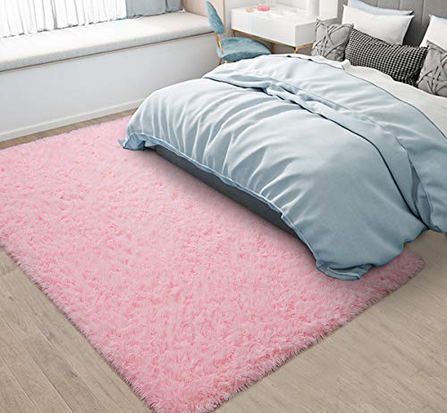 Pacapet-Fluffy-Area-Rugs-Pink-Shag-Rug-for-Girls-Bedroom-Plush-Furry-Rugs-for-Living-Room-Fuzzy-Carpet-for-Kids-Room-Nursery-Home-Decor-4-x-59-Feet