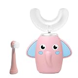 Kids Electric Toothbrush U-Shaped, Sonic Toothbrushes IPX7 Waterproof Design with 2 Brush Head 3 Modes, 360-Degree Full Mouth Cleaning Automatic Children Toothbrush for 2-12 Years Old (Pink, 2-12 Age)