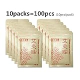Nature Moxibustion Patch Moxa Chinese Traditional Health Care Sticker Paste Herbal Cold Compress Relief Aching Pain for Neck, Shoulder, Back, Waist, Hand, Feet, Joint, 7*10cm, Pack of 10 (100pieces)