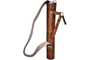 ONLYHANDMADE Scorpion Archery Back Arrow Quiver - Genuine Leather Arrow Case - Traditional Handmade Archery Quiver for Hunting & Target Practicing - Adjustable Lightweight & Comfortable Cow Leather