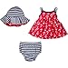 Gerber Baby Girls 3-Piece Sundress, Diaper Cover and Hat Set, Anchors, 18 Months