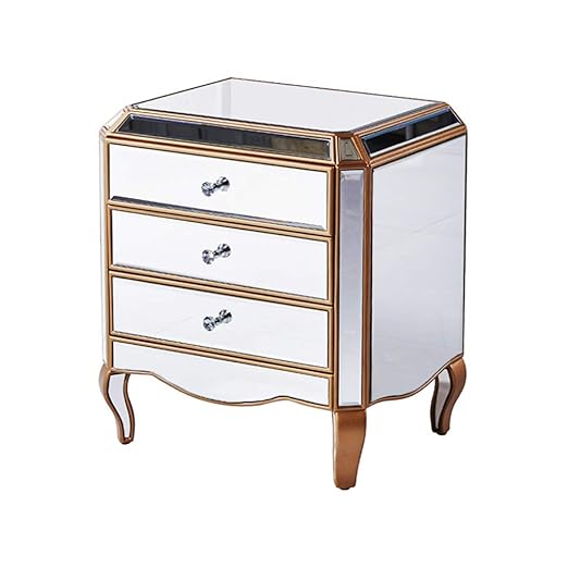 Comodino Nerooro Argento Tipo Di Cassetto Specchio Legno