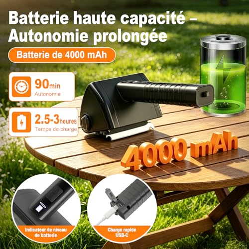 Electric Barbecue Brush, Cordless BBQ Cleaning Brush, 4000 mAh Battery, 304 Stainless Steel Brush Head, BBQ Grill, 2 Speed, Autonomy 90 Min, Waterproof, LED Light, Men's Gift