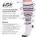 LISH Women's True Stripes Wide Calf Compression Socks - Graduated 15-25 mmHg Knee High Plus Size Support Stockings (Black, M/L)