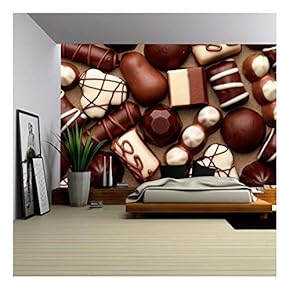 Chocolate Sweets - Removable Wall Mural | Self-Adhesive Large Wallpaper - 66x96 inches
